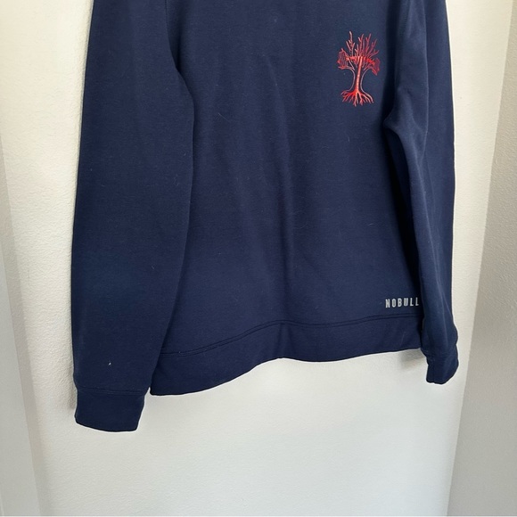 NOBULL Navy Crewneck Sweatshirt Fleece Lined Tree Logo Casual Relaxed Size L Men - Picture 3 of 12